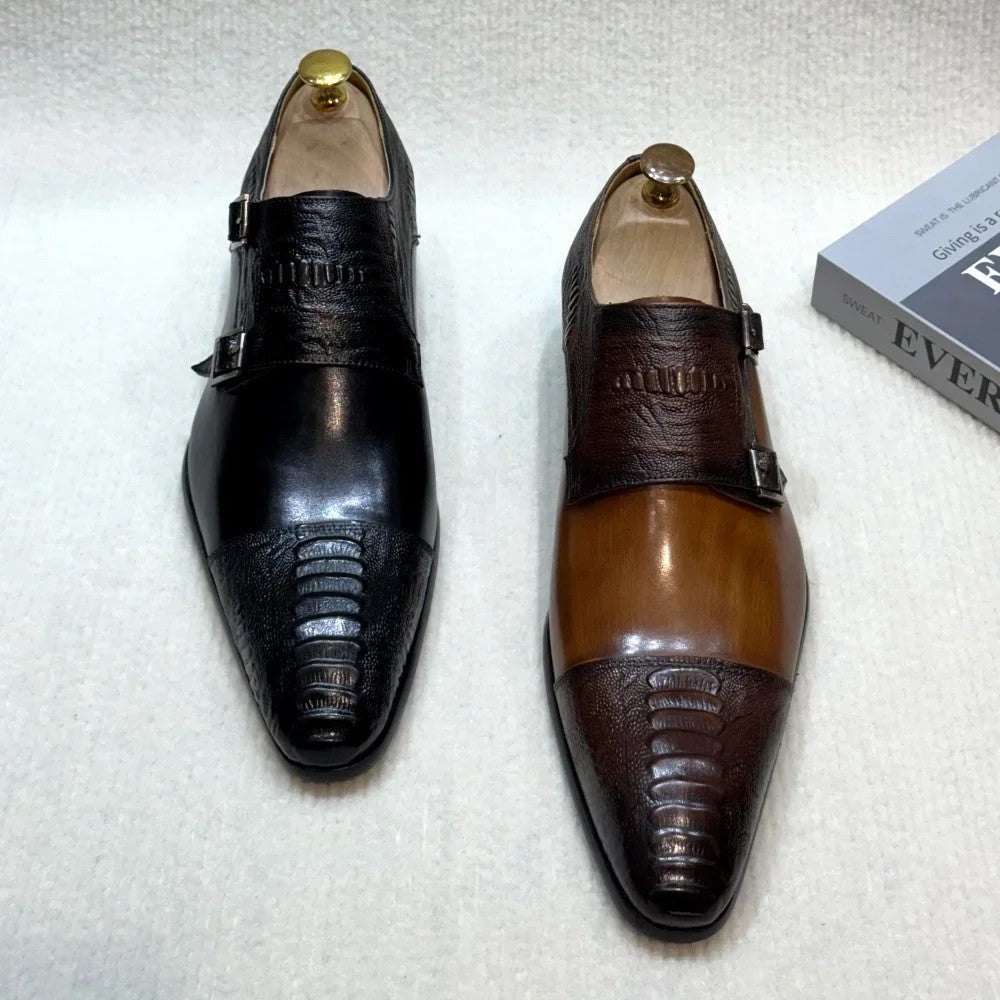 Double Buckle Monk Shoes