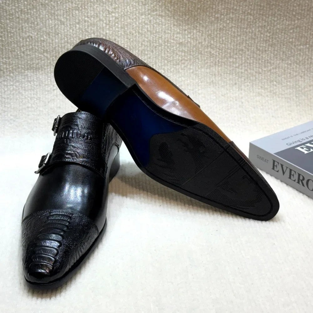 Double Buckle Monk Shoes