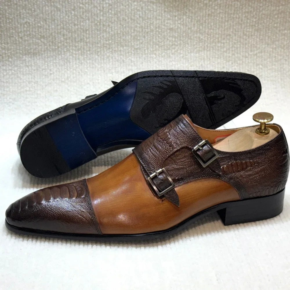 Double Buckle Monk Shoes
