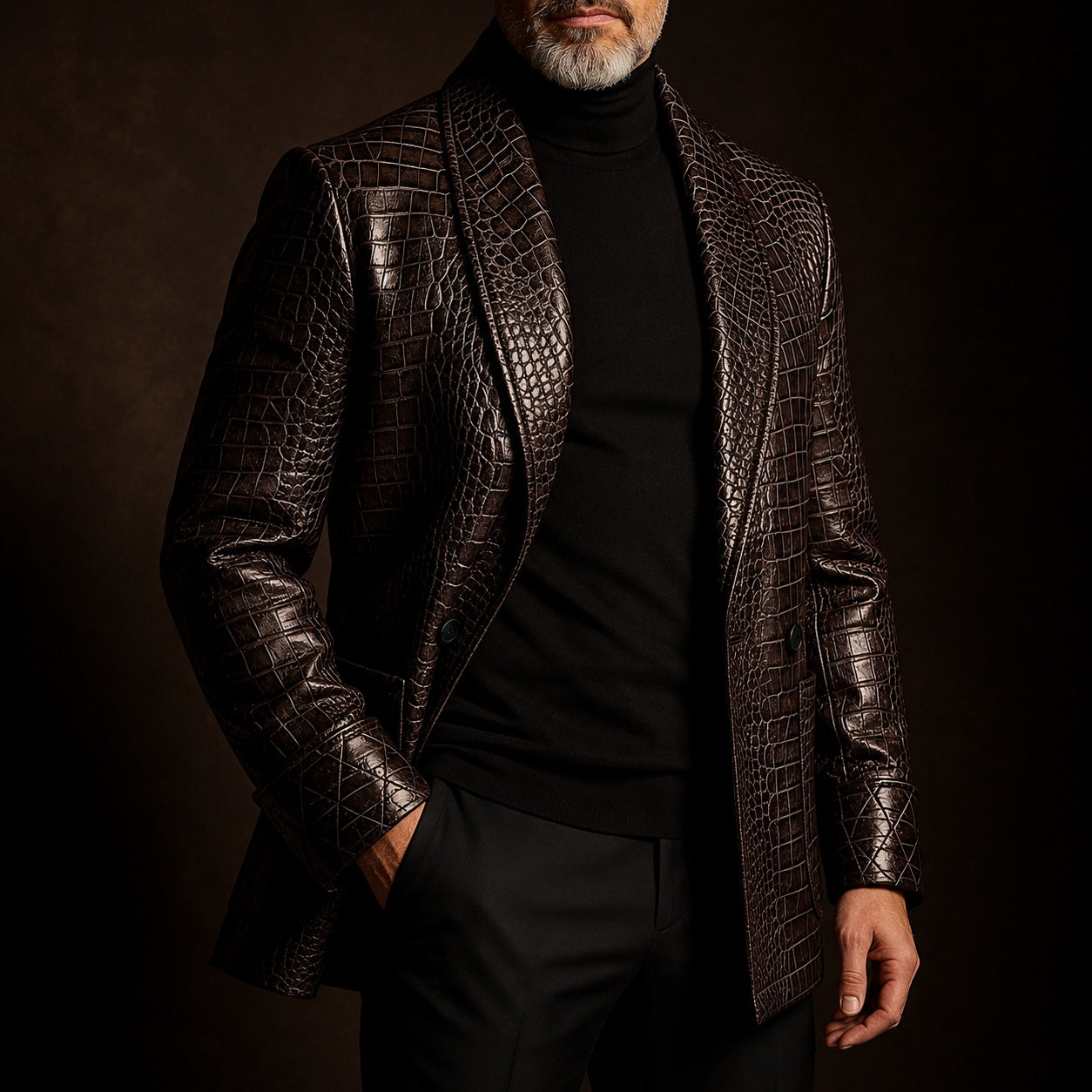 Luxury Crocodile Embossed Leather