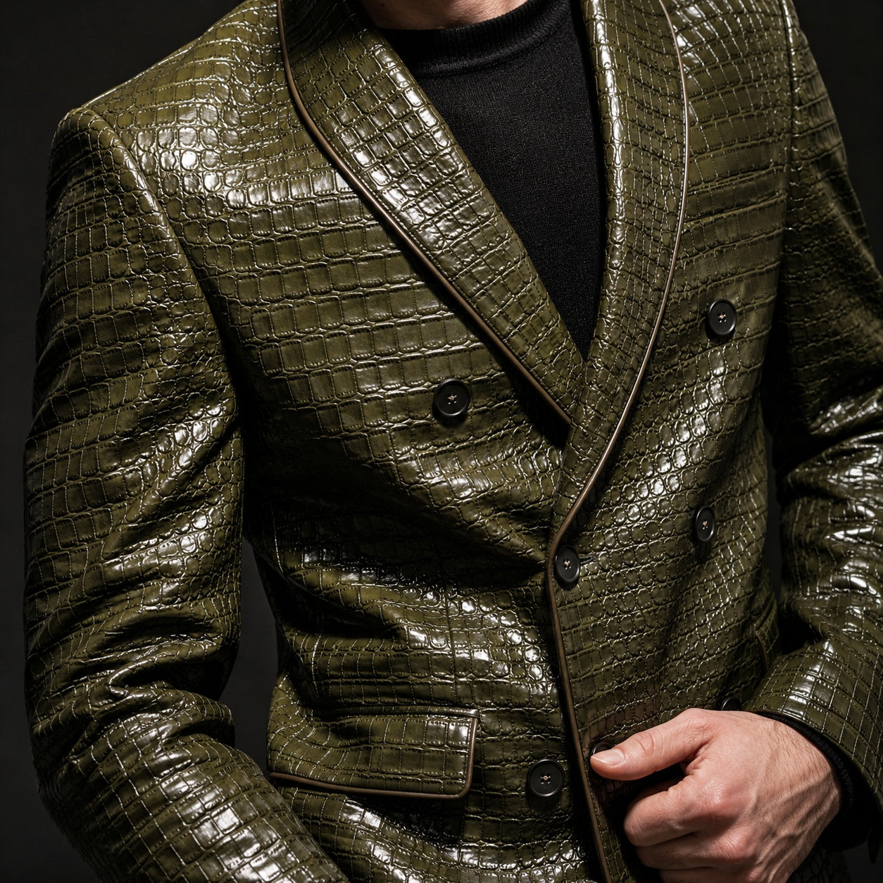 Luxury Crocodile Embossed Leather