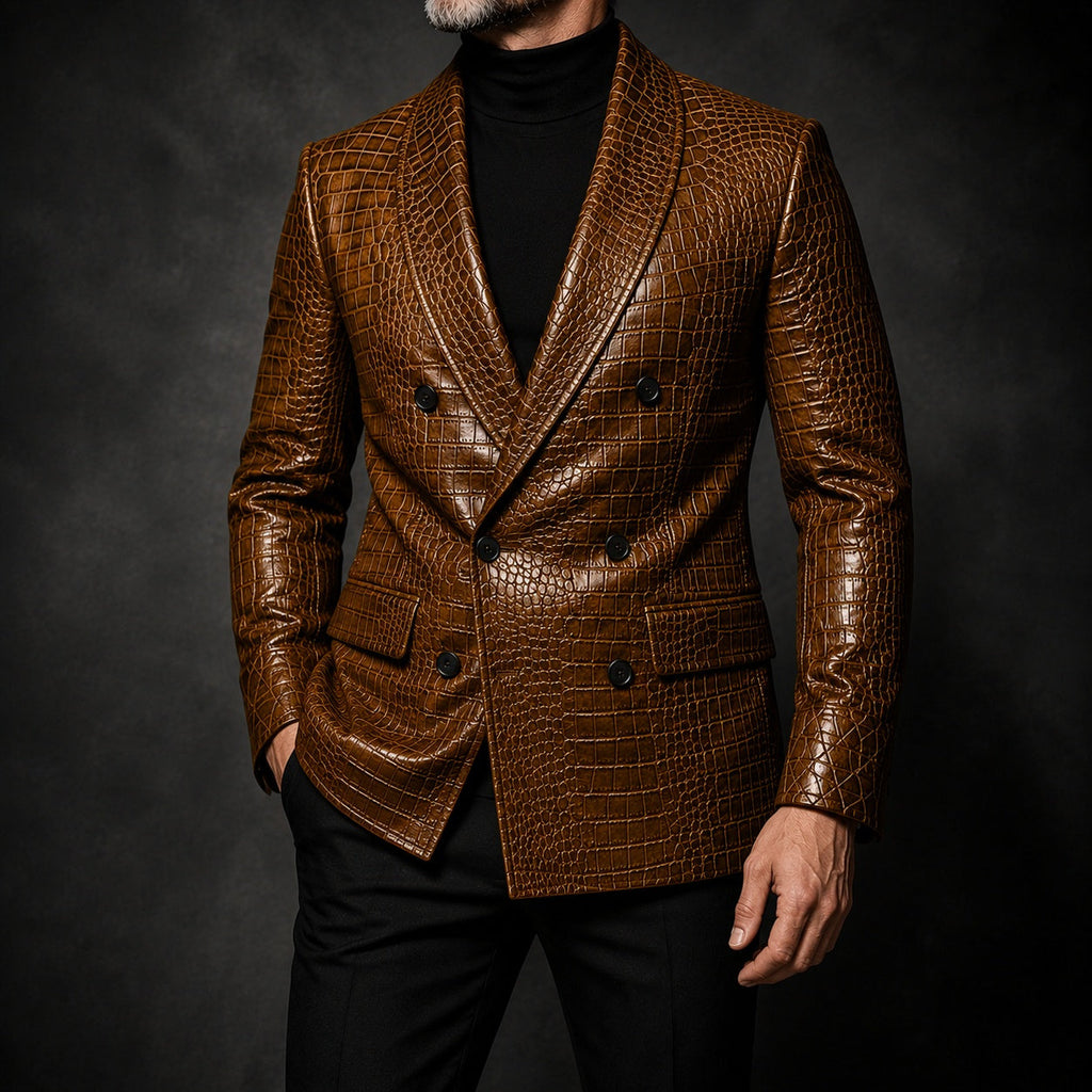 Luxury Crocodile Embossed Leather