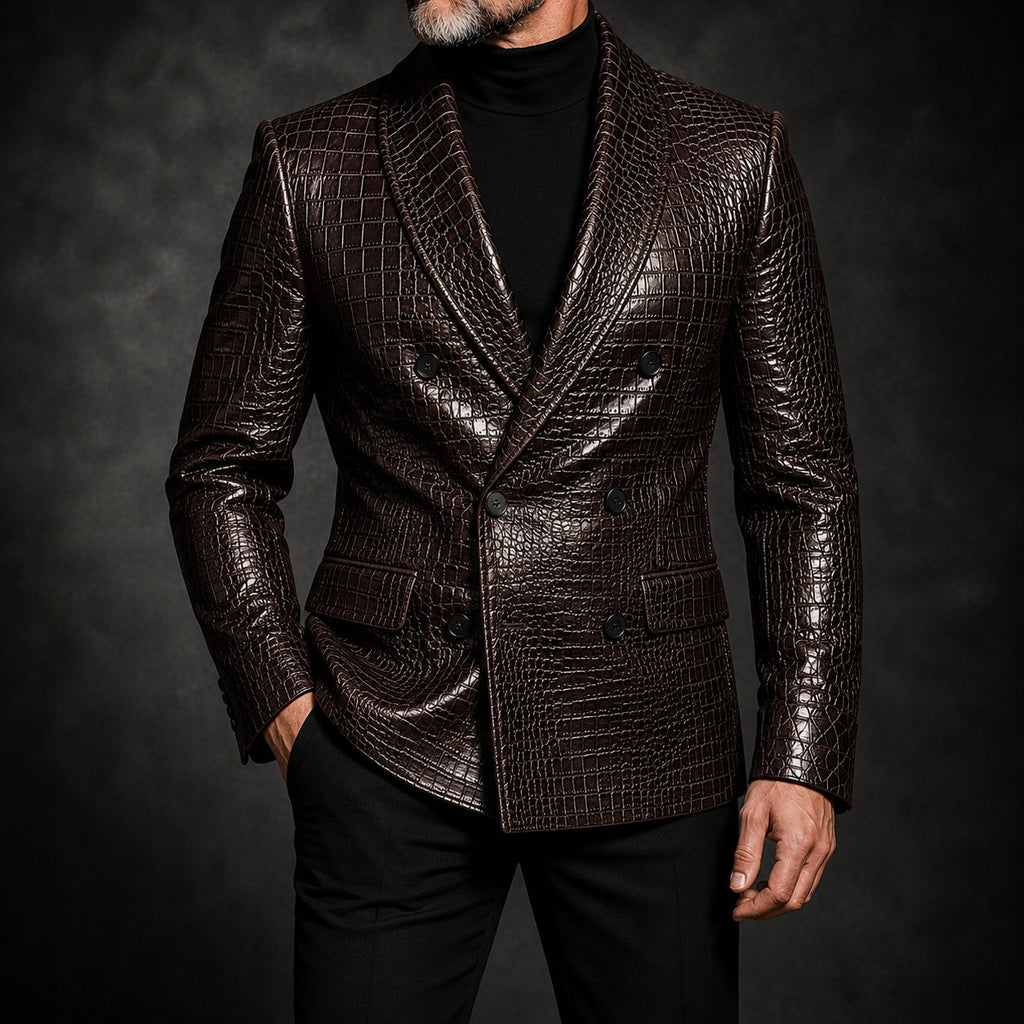Luxury Crocodile Embossed Leather