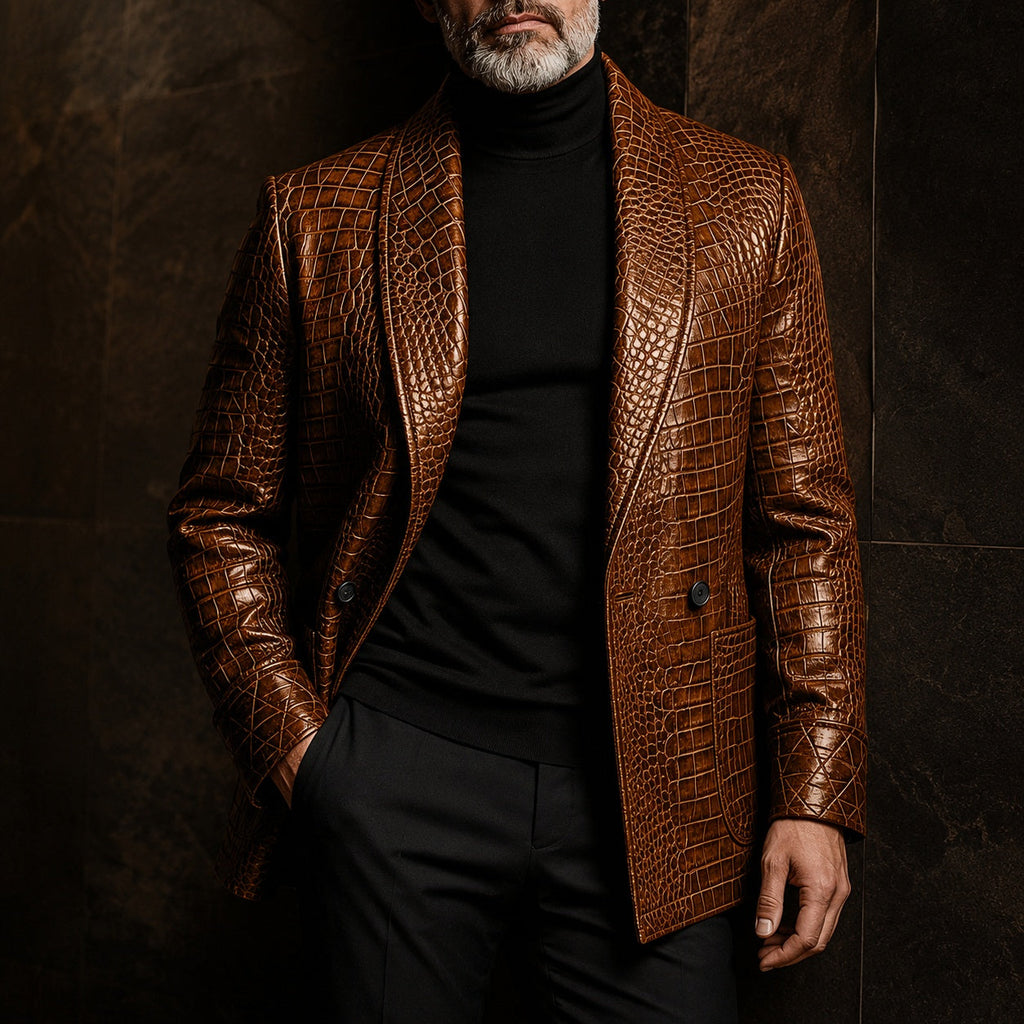 Luxury Crocodile Embossed Leather