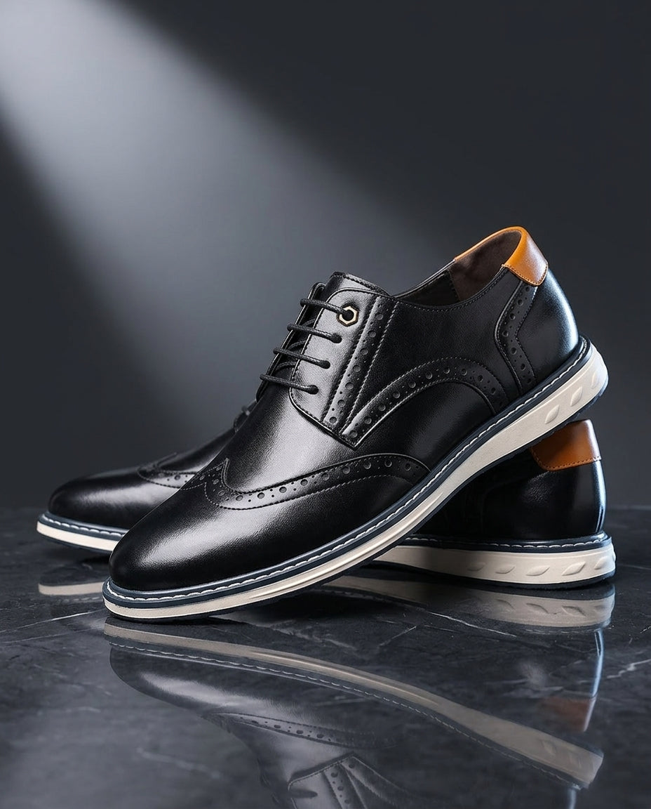 Leather Wingtip Brogue Sneakers