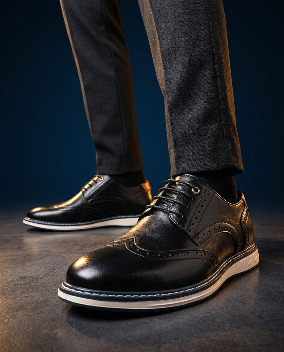 Leather Wingtip Brogue Sneakers