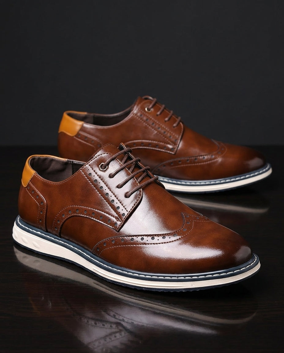 Leather Wingtip Brogue Sneakers
