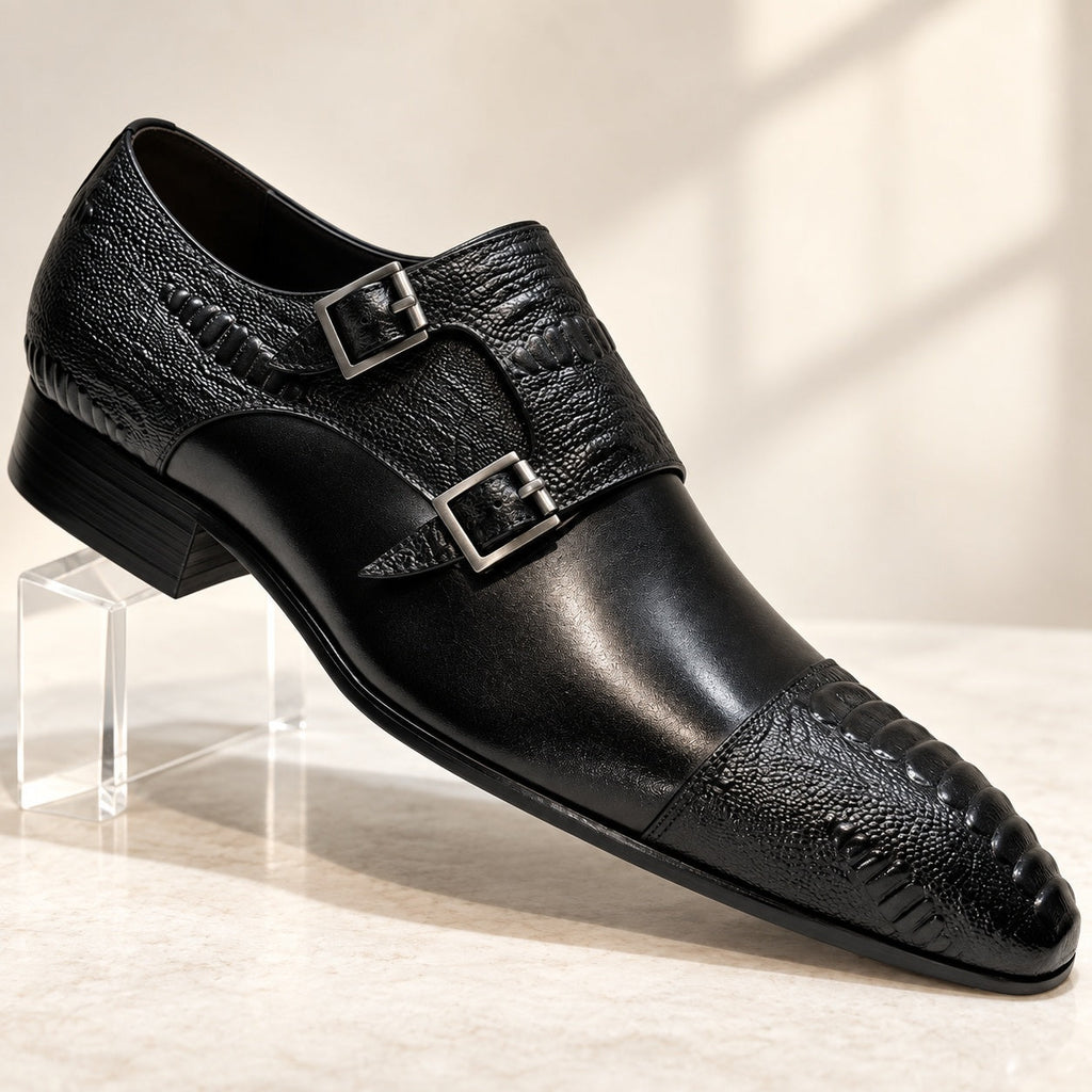 Double Buckle Monk Shoes