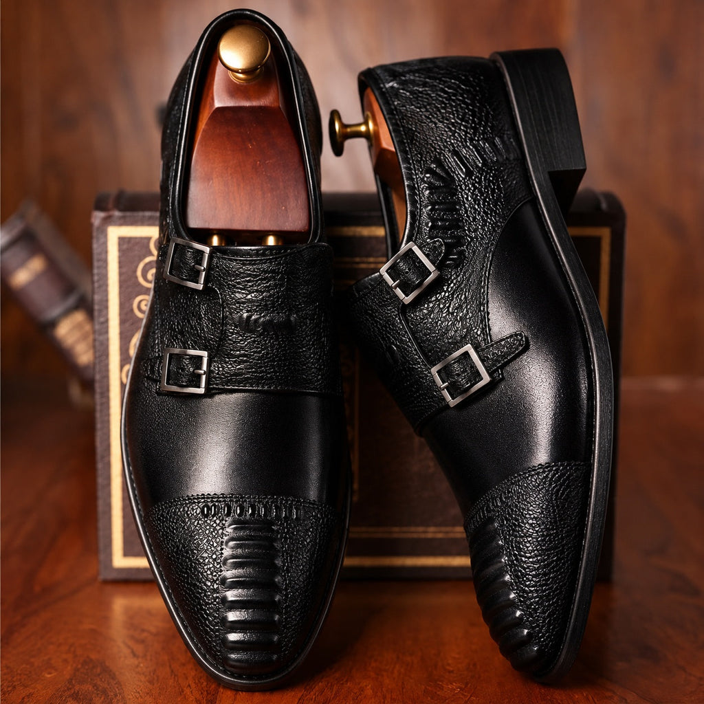 Double Buckle Monk Shoes