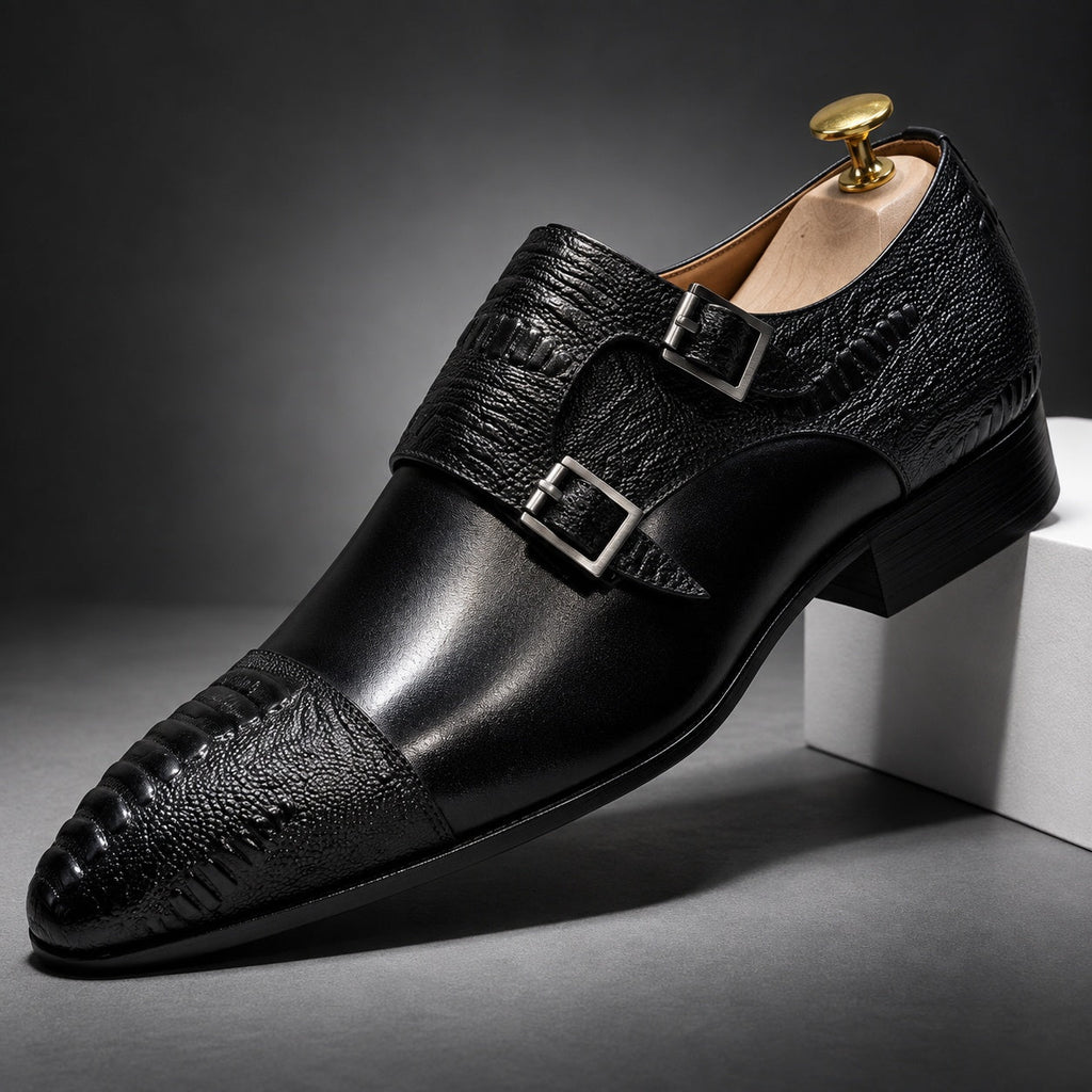Double Buckle Monk Shoes