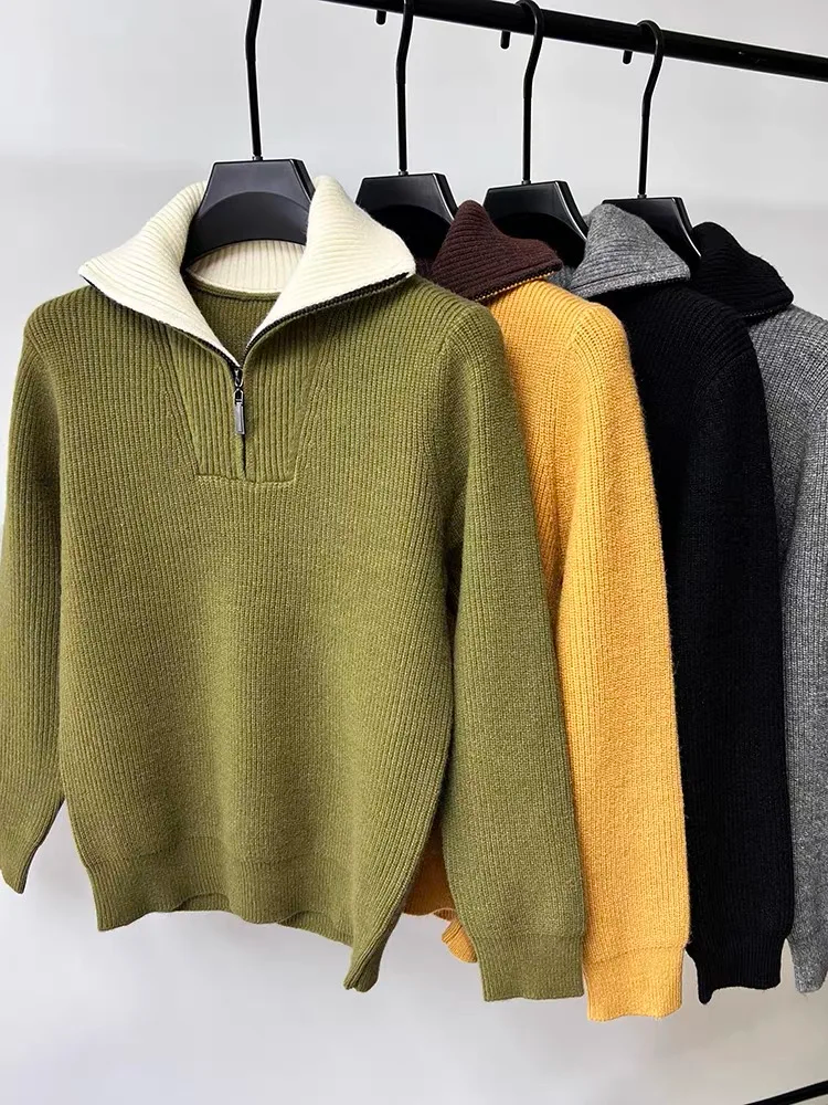 Half-Zip Knit Pullover Sweater