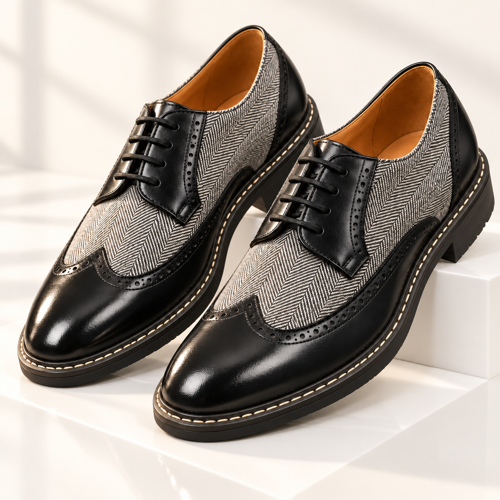 Split Leather Oxford Shoes