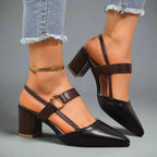 Chunky Heel Slingback Sandals