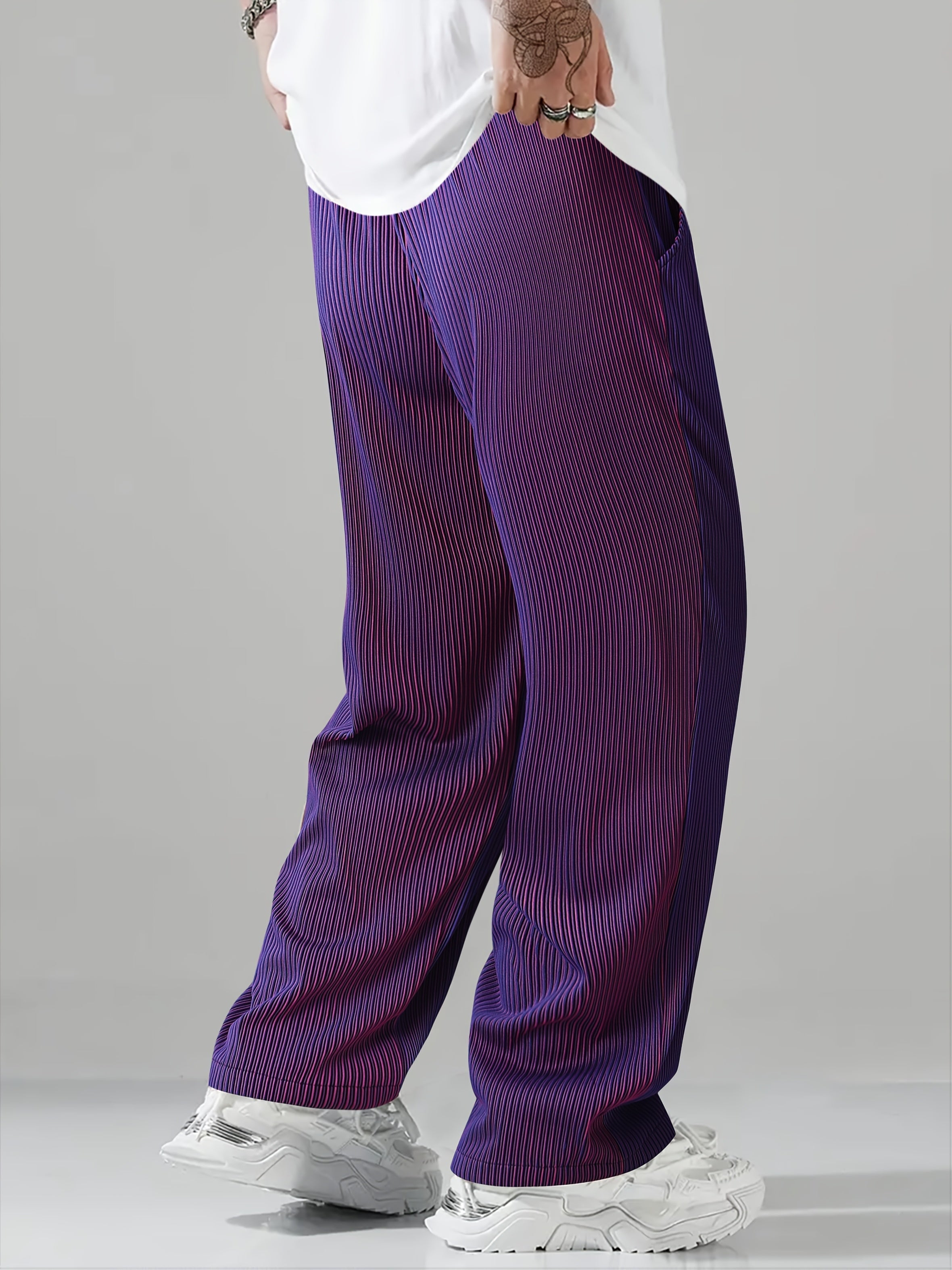 Gradient Straight-Leg Pants