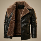 Men's Winter Fleece Leather Jacket