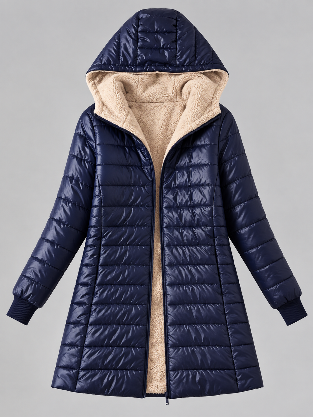 Hooded Zipper Parka Cardigan