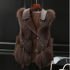 Faux Fur Sleeveless Vest Jacket