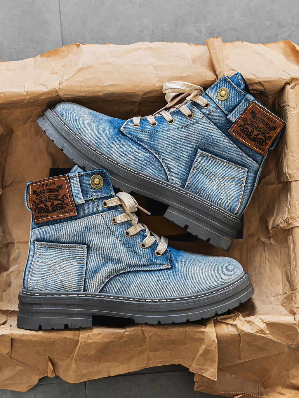 Men's High-Top Denim Boots
