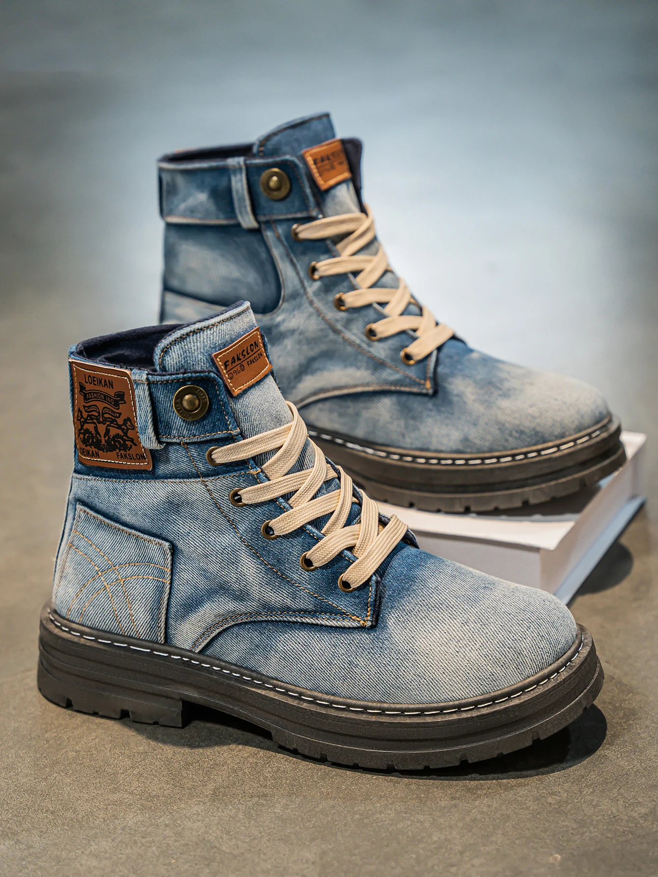 Men's High-Top Denim Boots