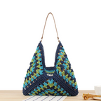 Boho Straw Woven Tote Bag
