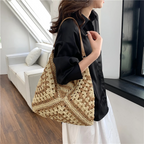 Boho Straw Woven Tote Bag