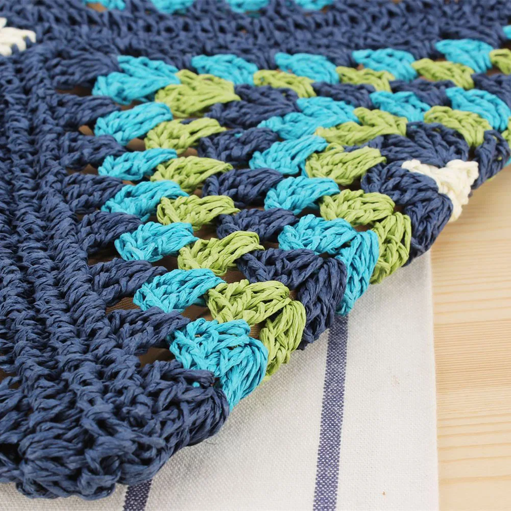 Boho Straw Woven Tote Bag