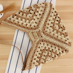Boho Straw Woven Tote Bag