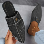 Women's Pointed Toe Denim Mules