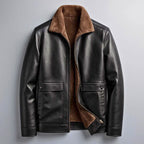 Stand Collar Faux Fur Leather