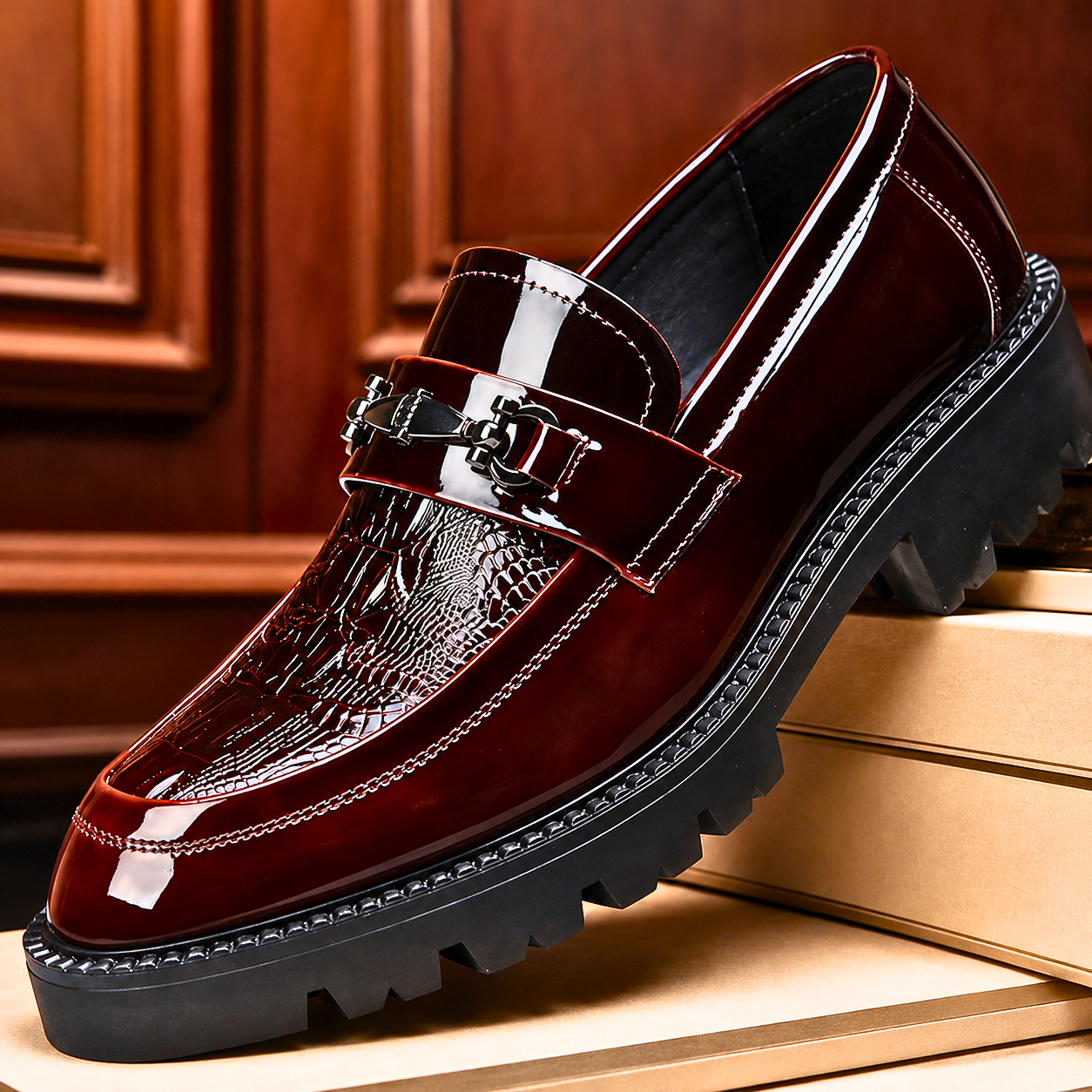 Luxury Leather Crocodile Loafers