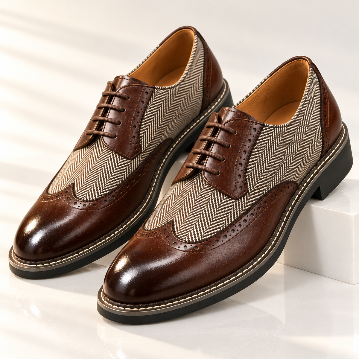 Split Leather Oxford Shoes