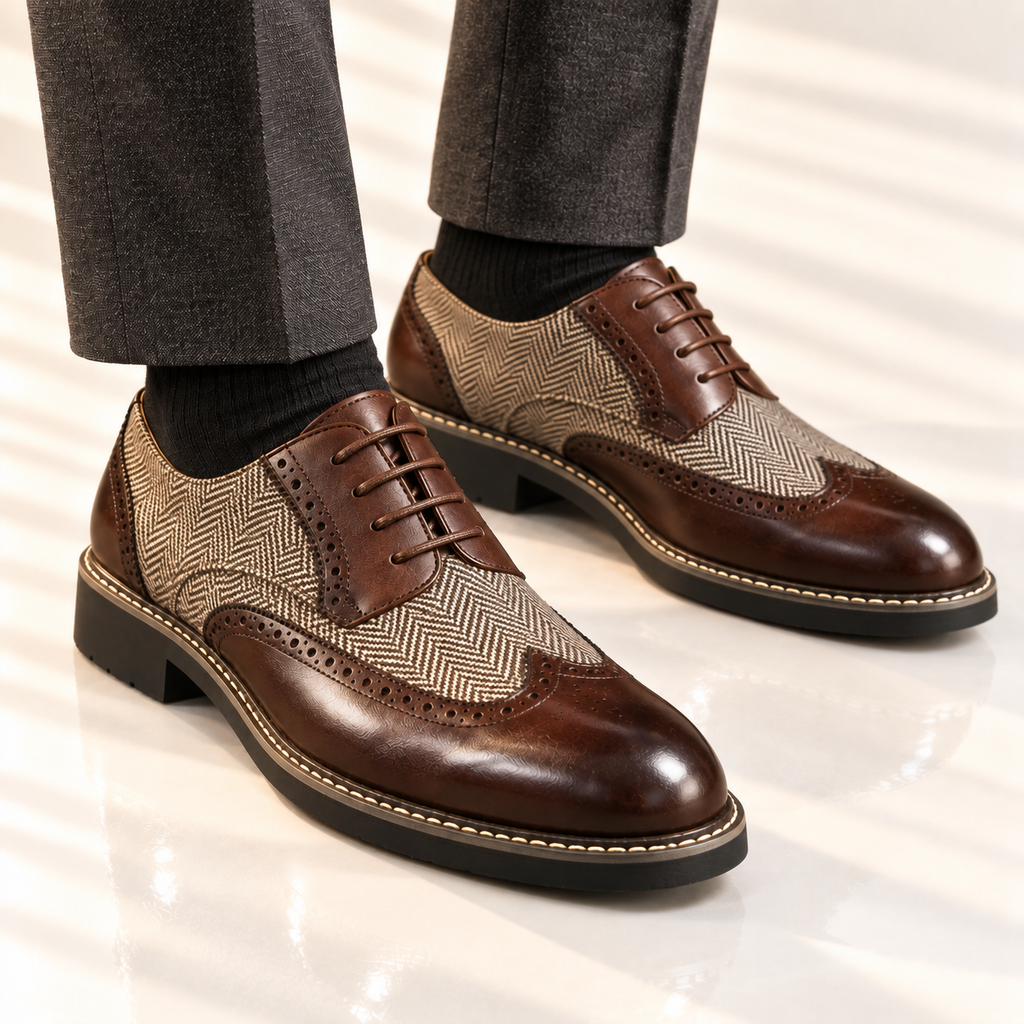 Split Leather Oxford Shoes