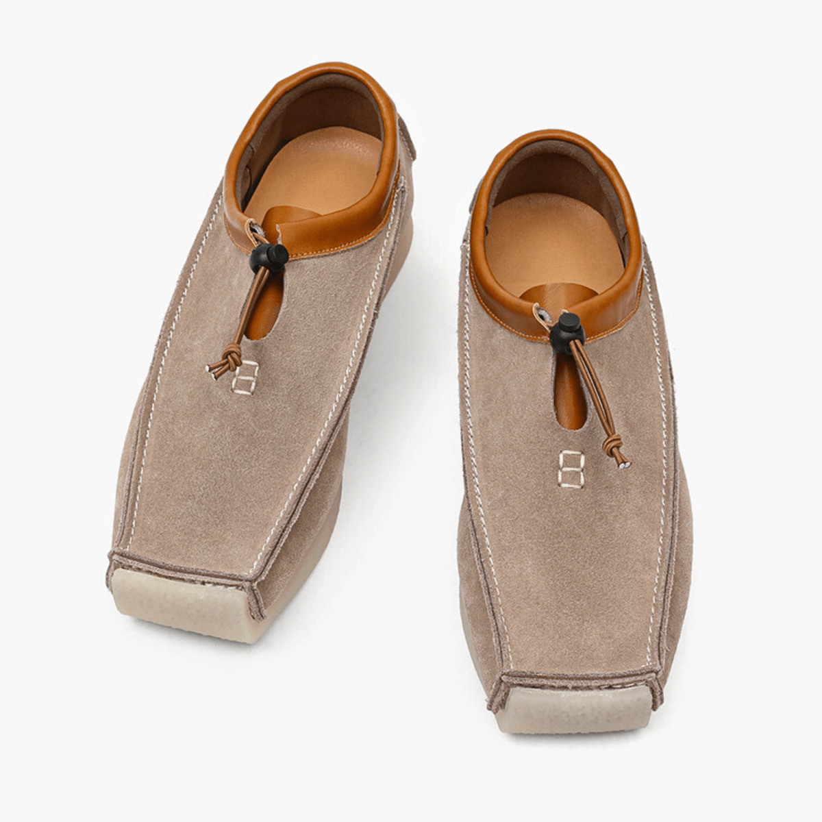 Square Leather Slip-On Loafers