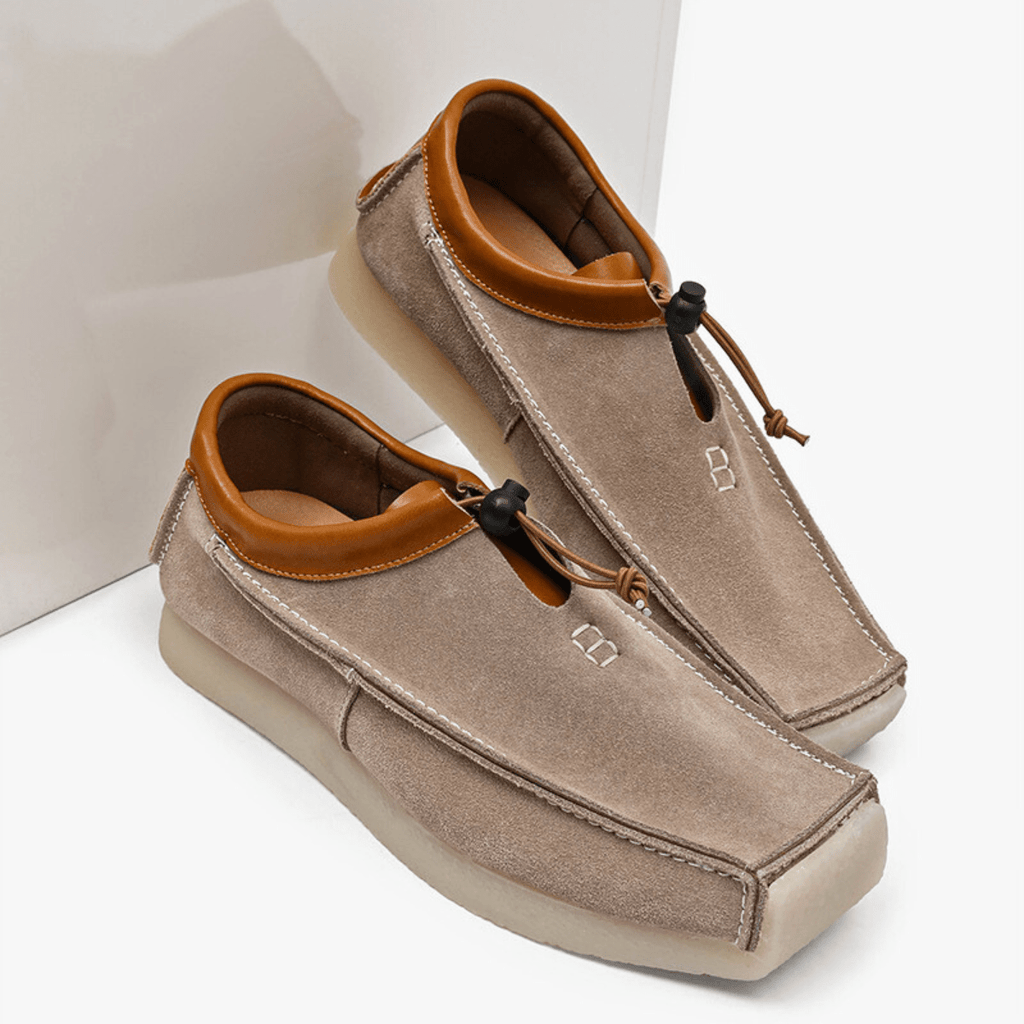 Square Leather Slip-On Loafers
