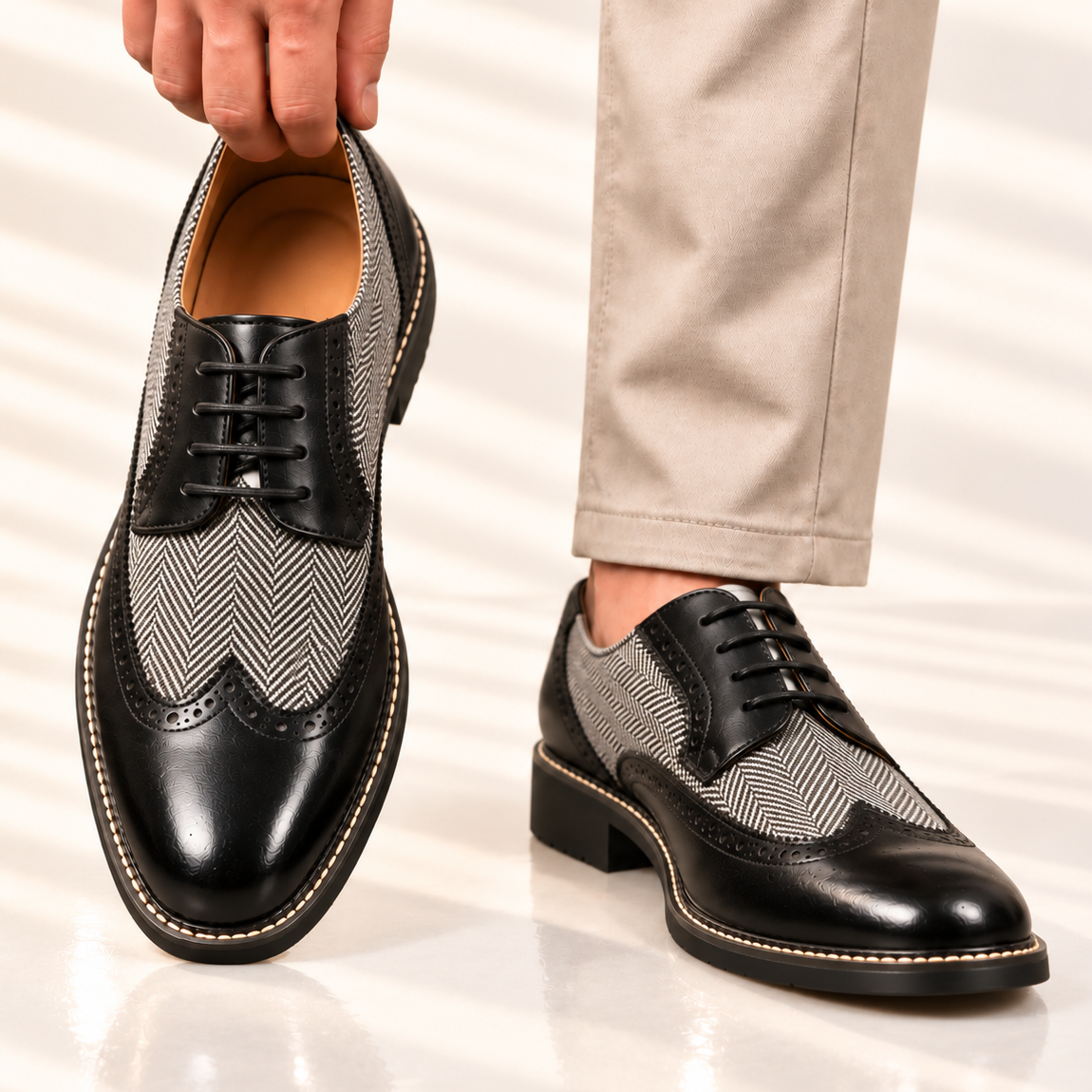 Split Leather Oxford Shoes