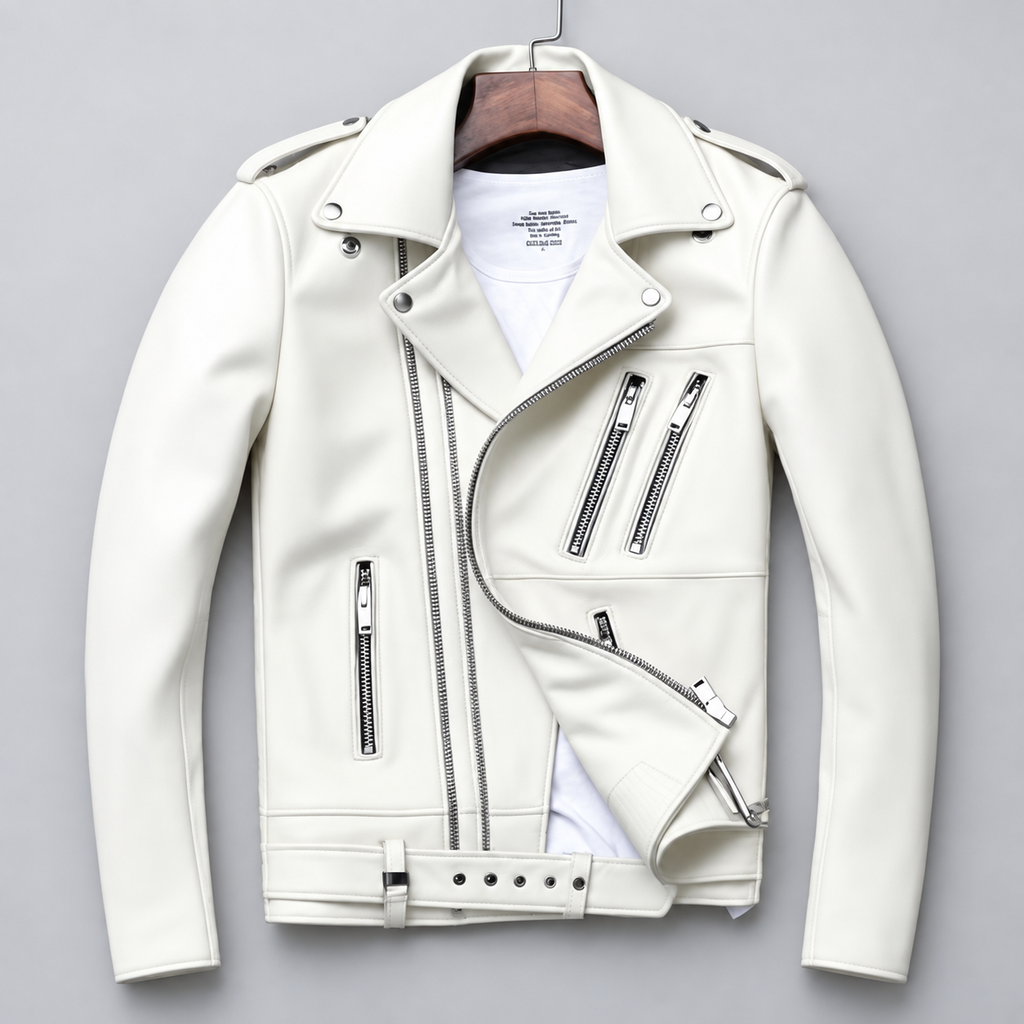 Oversized Leather Moto Jacket