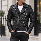Oversized Leather Moto Jacket