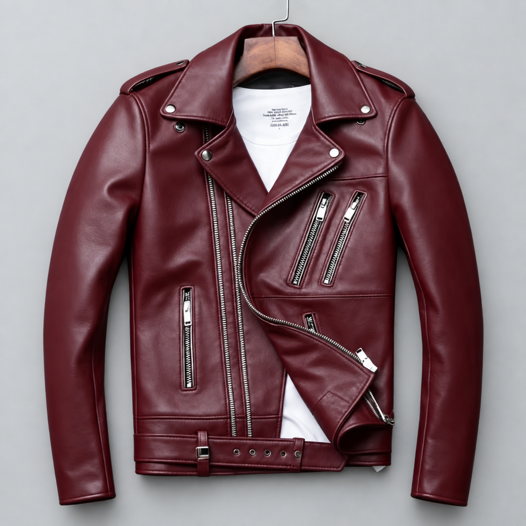 Oversized Leather Moto Jacket