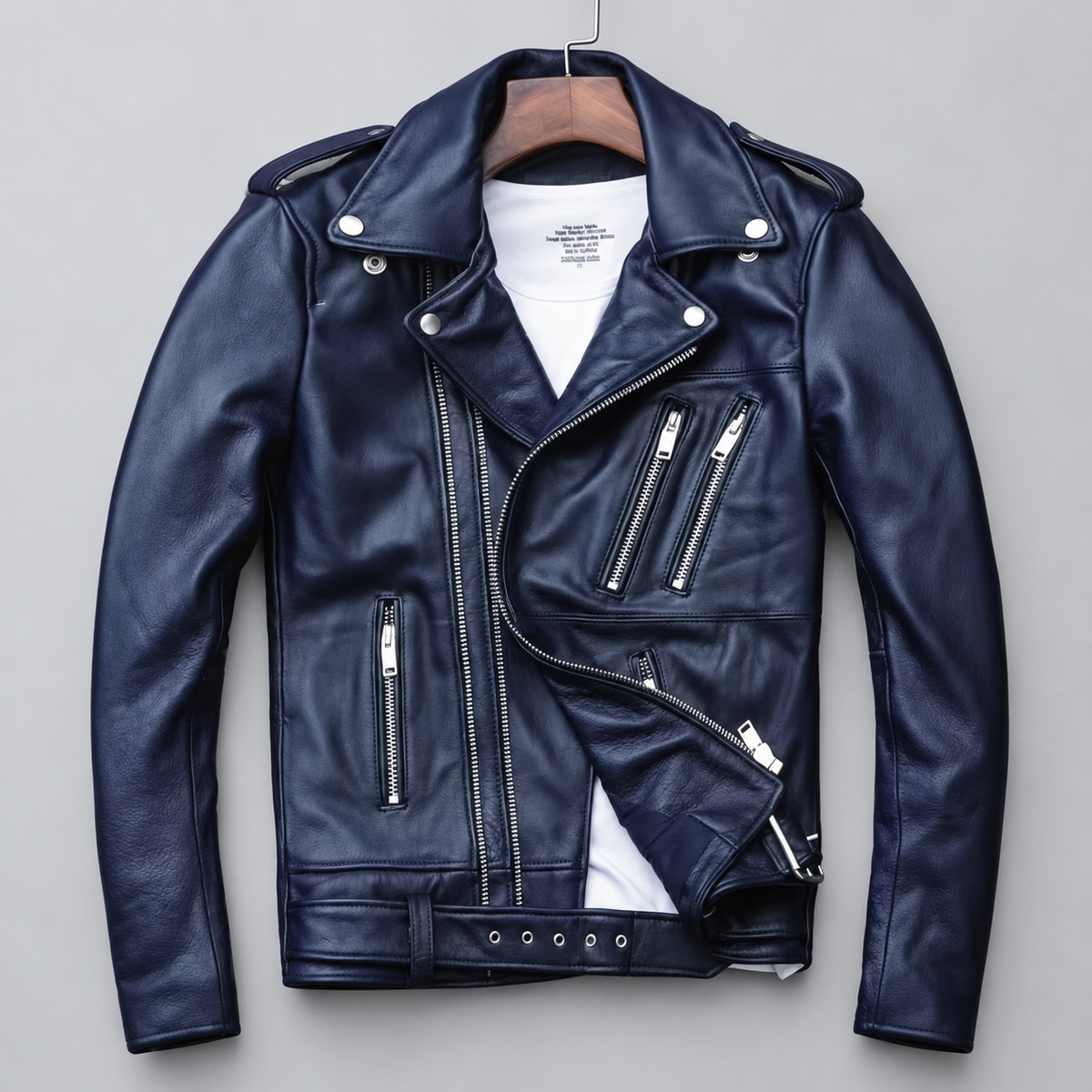 Oversized Leather Moto Jacket