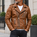 Oversized Leather Moto Jacket
