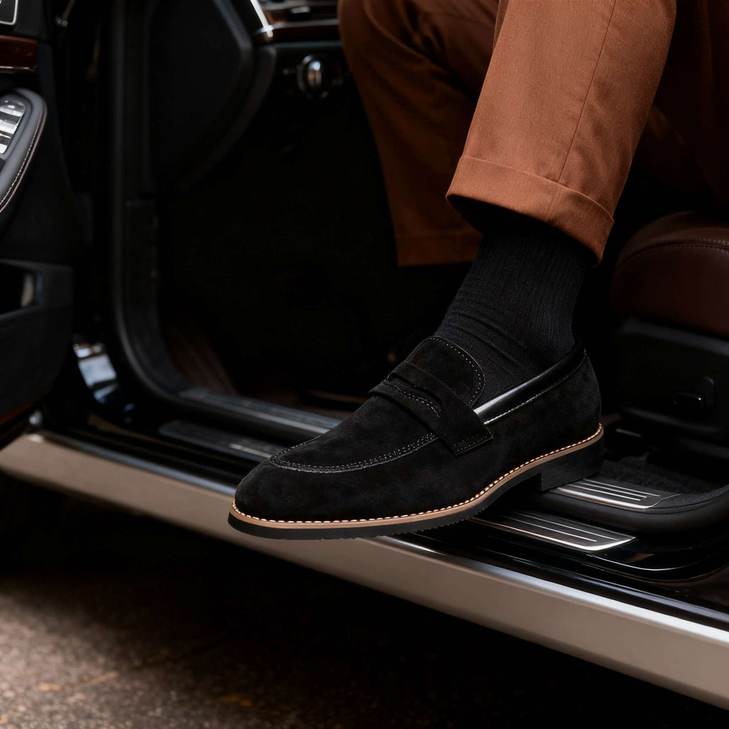 Faux Suede Penny Loafers