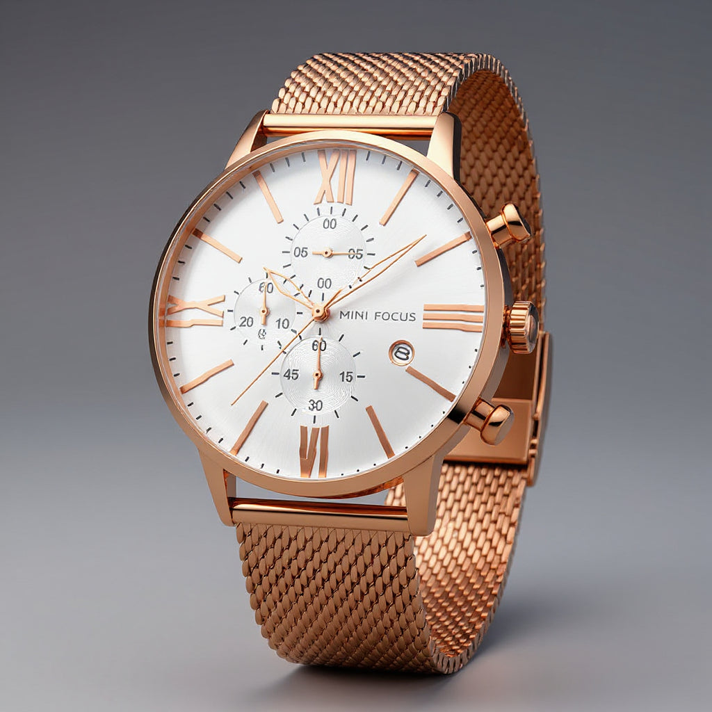 Mesh Strap Luxury Wristwatch