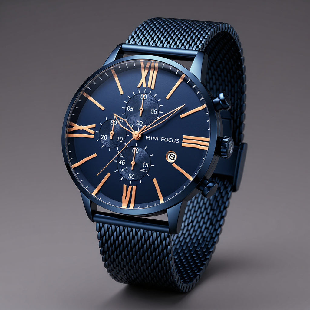 Mesh Strap Luxury Wristwatch