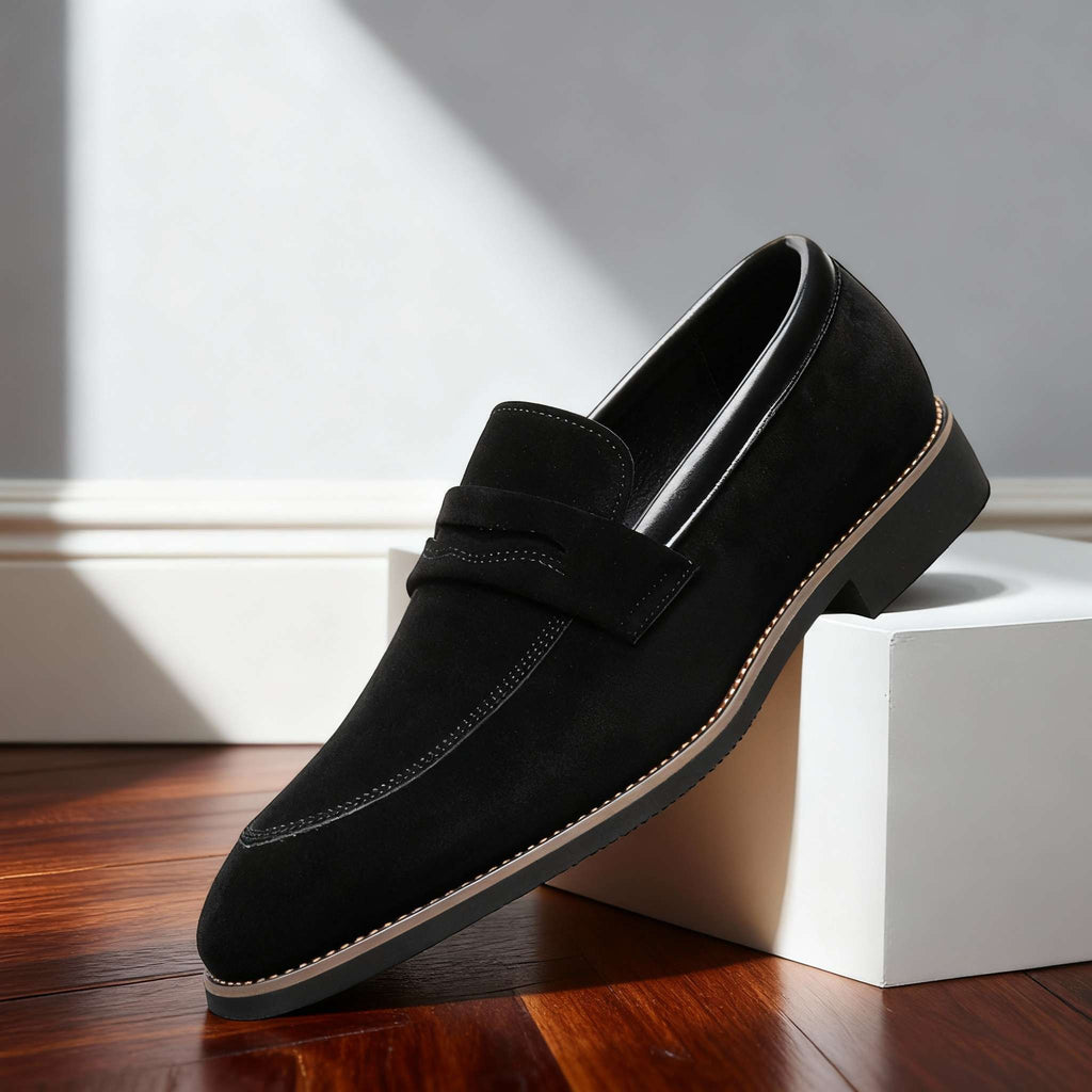 Faux Suede Penny Loafers