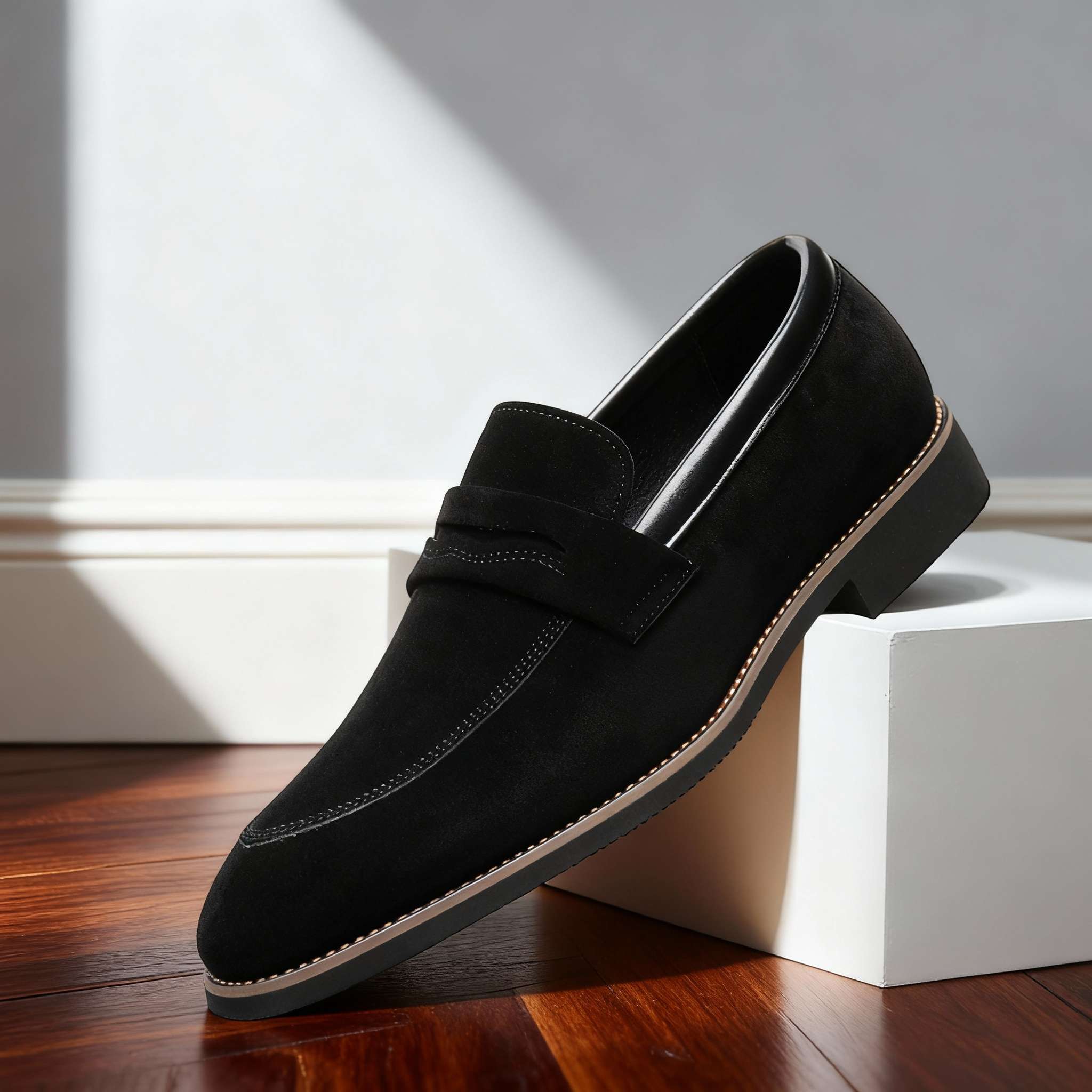 Faux Suede Penny Loafers