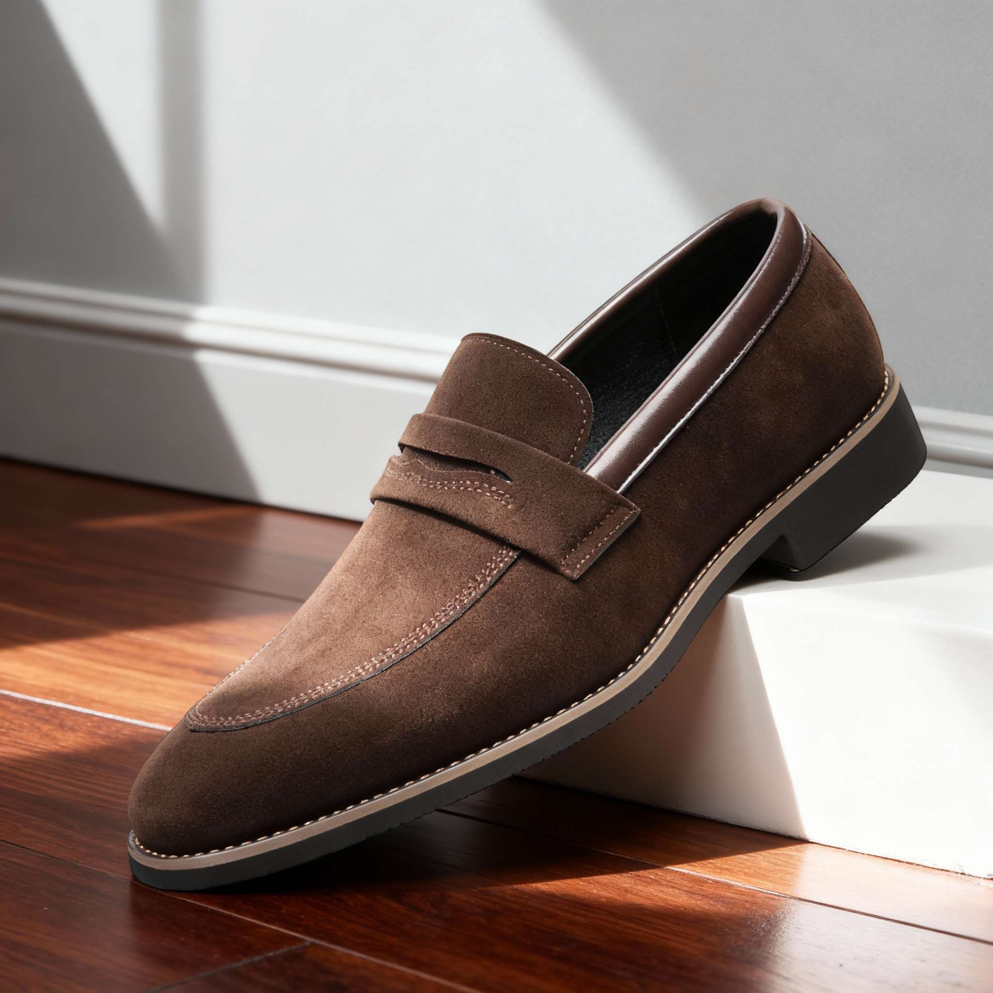 Faux Suede Penny Loafers