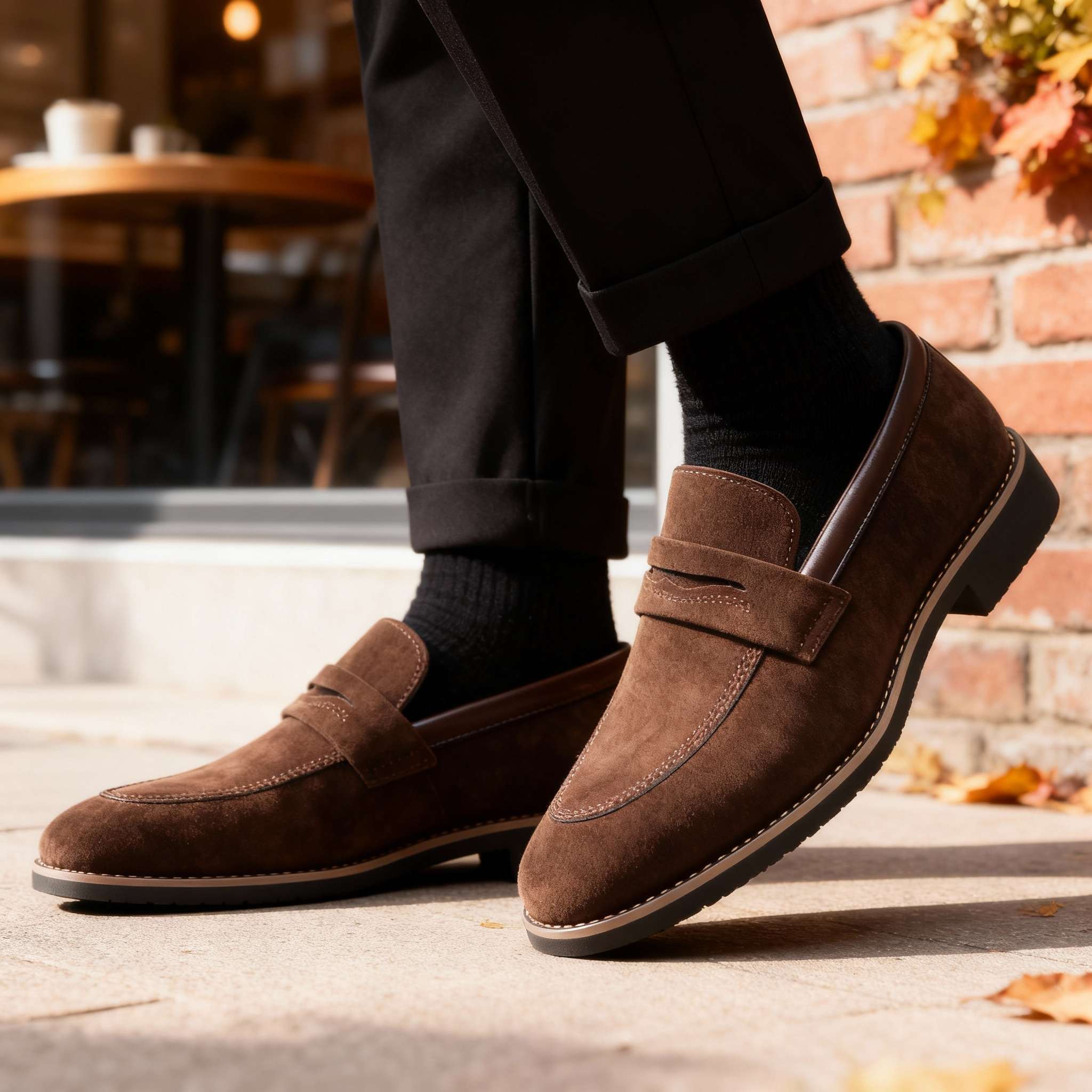 Faux Suede Penny Loafers