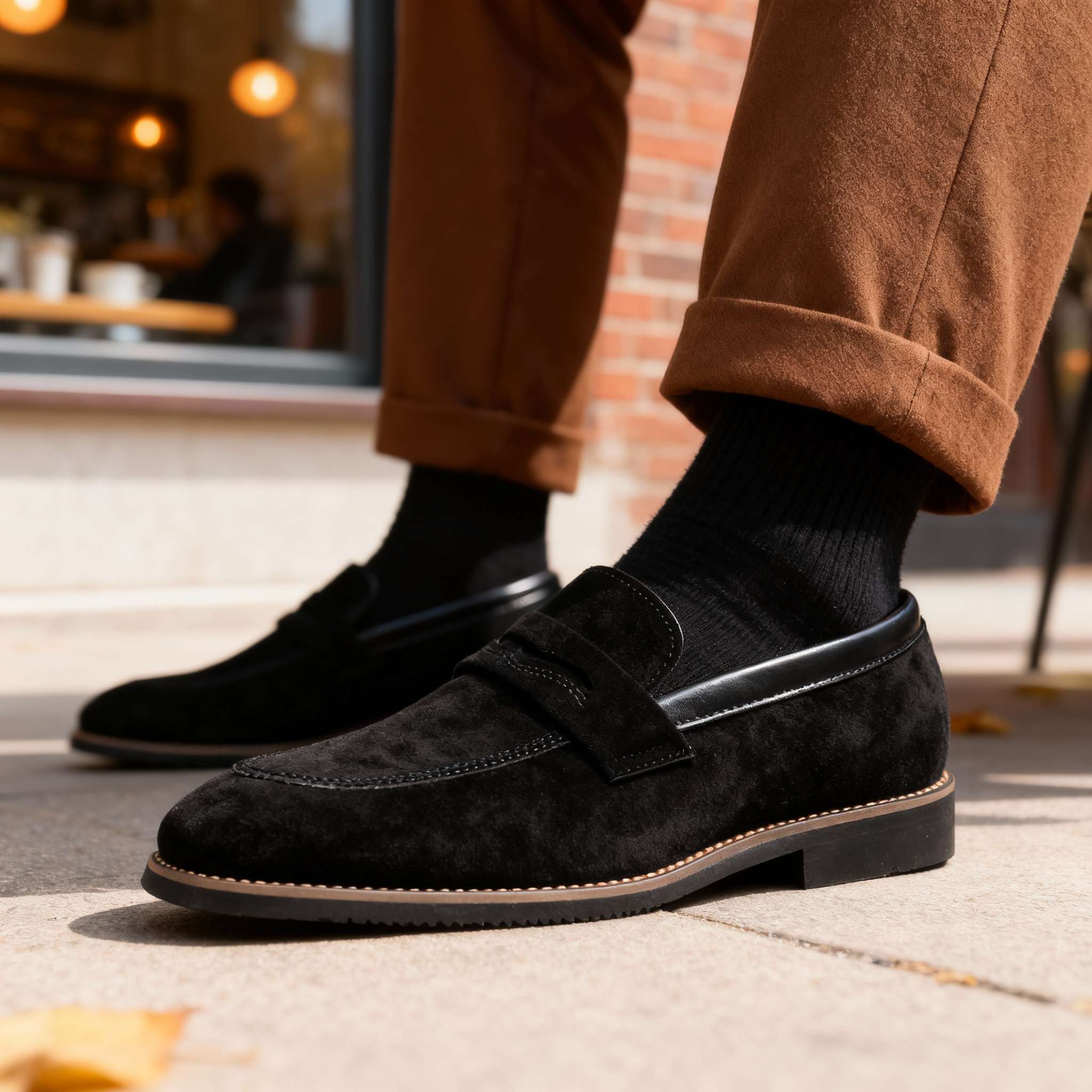 Faux Suede Penny Loafers