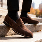 Faux Suede Penny Loafers