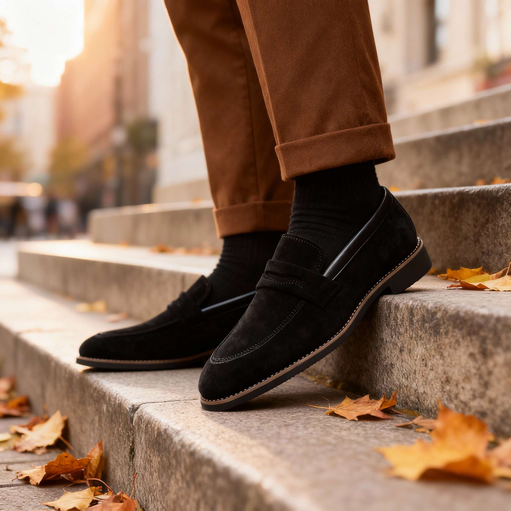 Faux Suede Penny Loafers